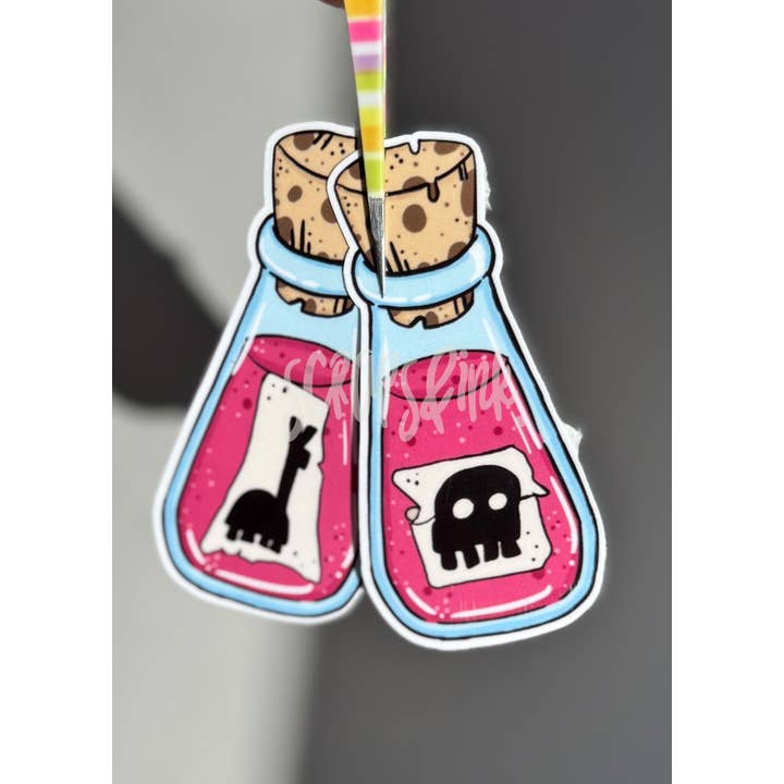 Set of 2 Cartoon Llama Poison Kuzco Movie Reference Stickers for wholesale by Scraps & ink