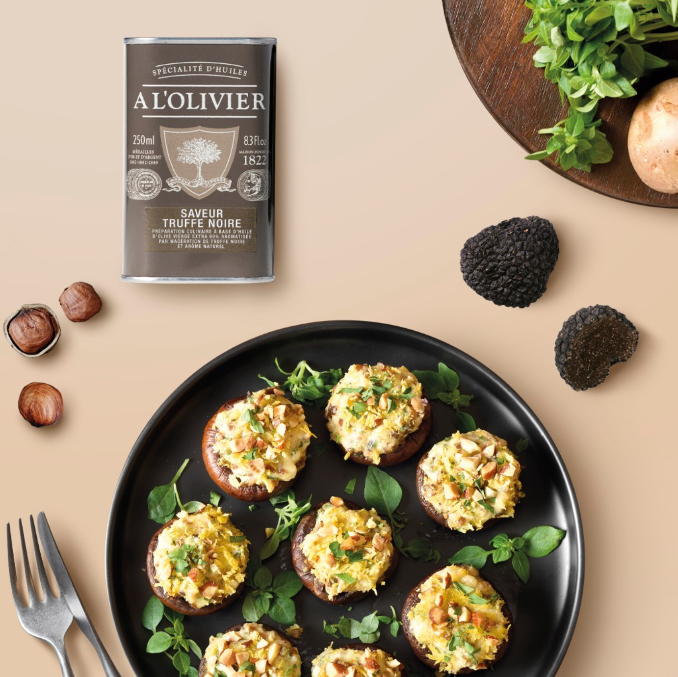 Gourmet Food Solutions, Inc. - Wholesale Olive Oil - Black Truffle Aromatic Olive Oil, A L'Olivier 8.3oz tin3