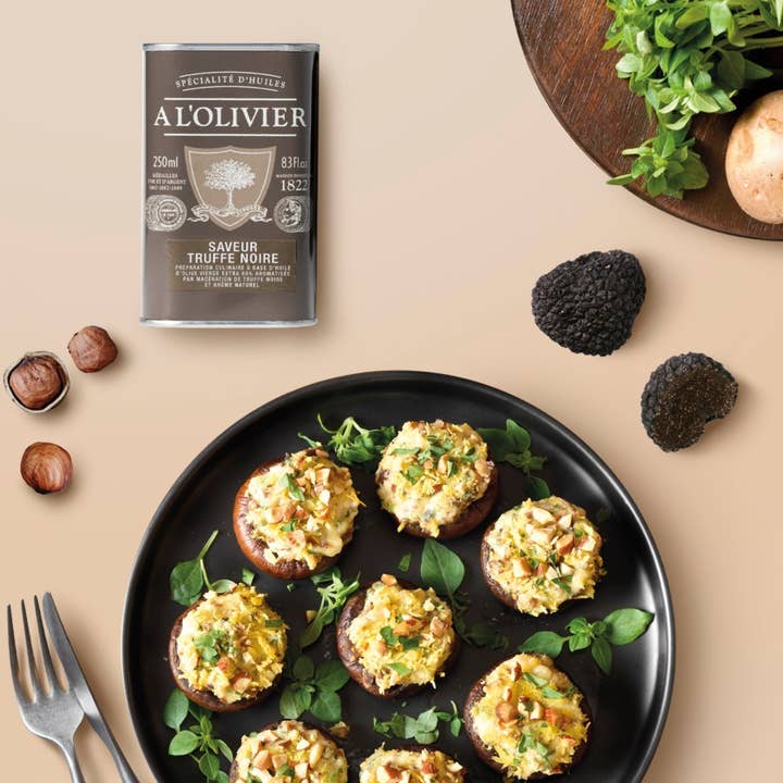 Gourmet Food Solutions, Inc. - Wholesale Olive Oil - Black Truffle Aromatic Olive Oil, A L'Olivier 8.3oz tin3