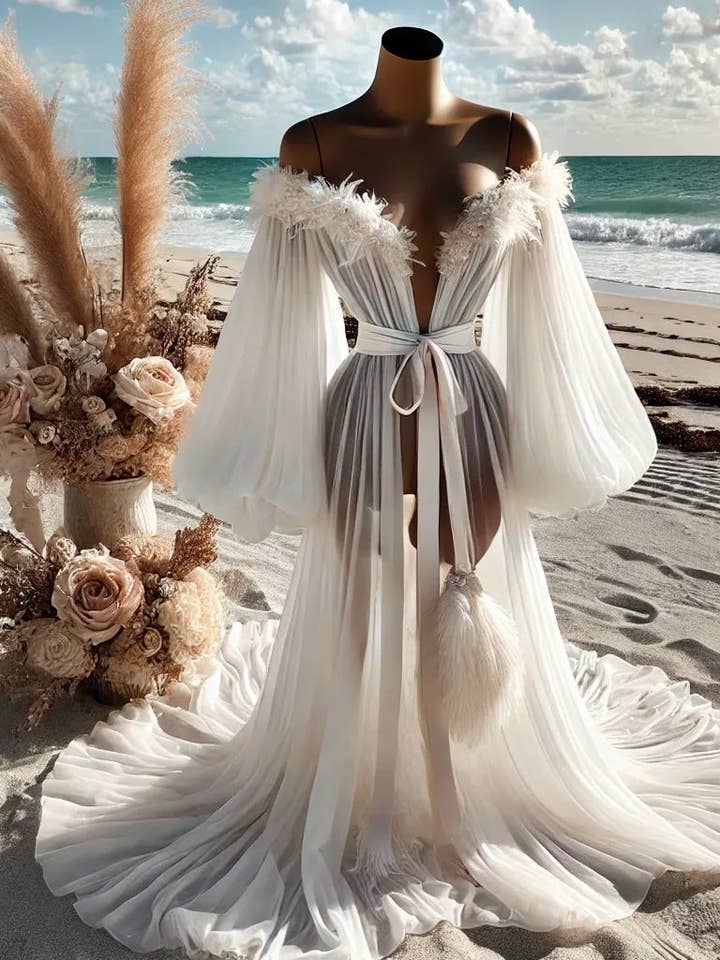 ABINA Off Shoulder Bridal Robe for wholesale by inna elsie