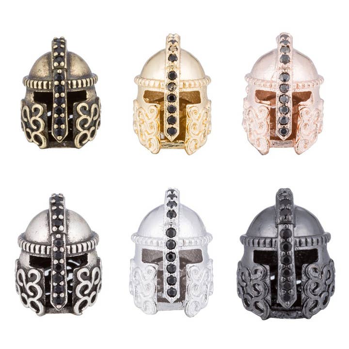 In vendita! SALDI! Distanziale a forma di Cavaliere Medievale Nero con Micro Pavé di CZ | B-415 per la vendita all'ingrosso da parte di Aim Eternal