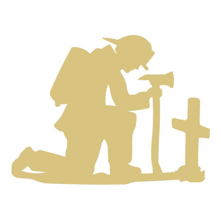 Praying Fireman Unfinished Wood Cutout Style 1 for wholesale by Diverse Woodworking