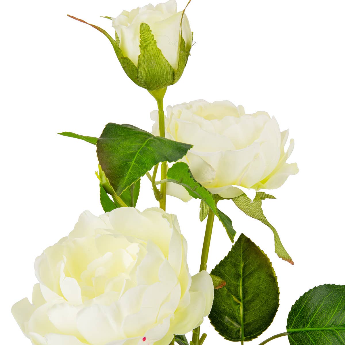 Eleganza Floral – wholesale Konstgjorda blommor – 70 cm Rosenspray x 3 Vit1