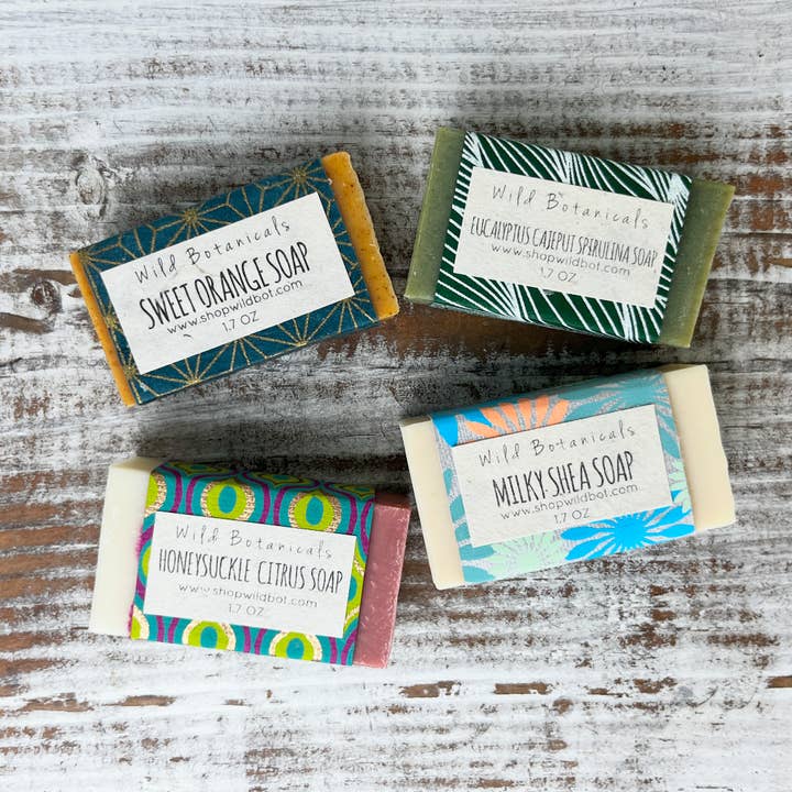 1oz/2oz Mini Soaps for wholesale by Wild Botanicals