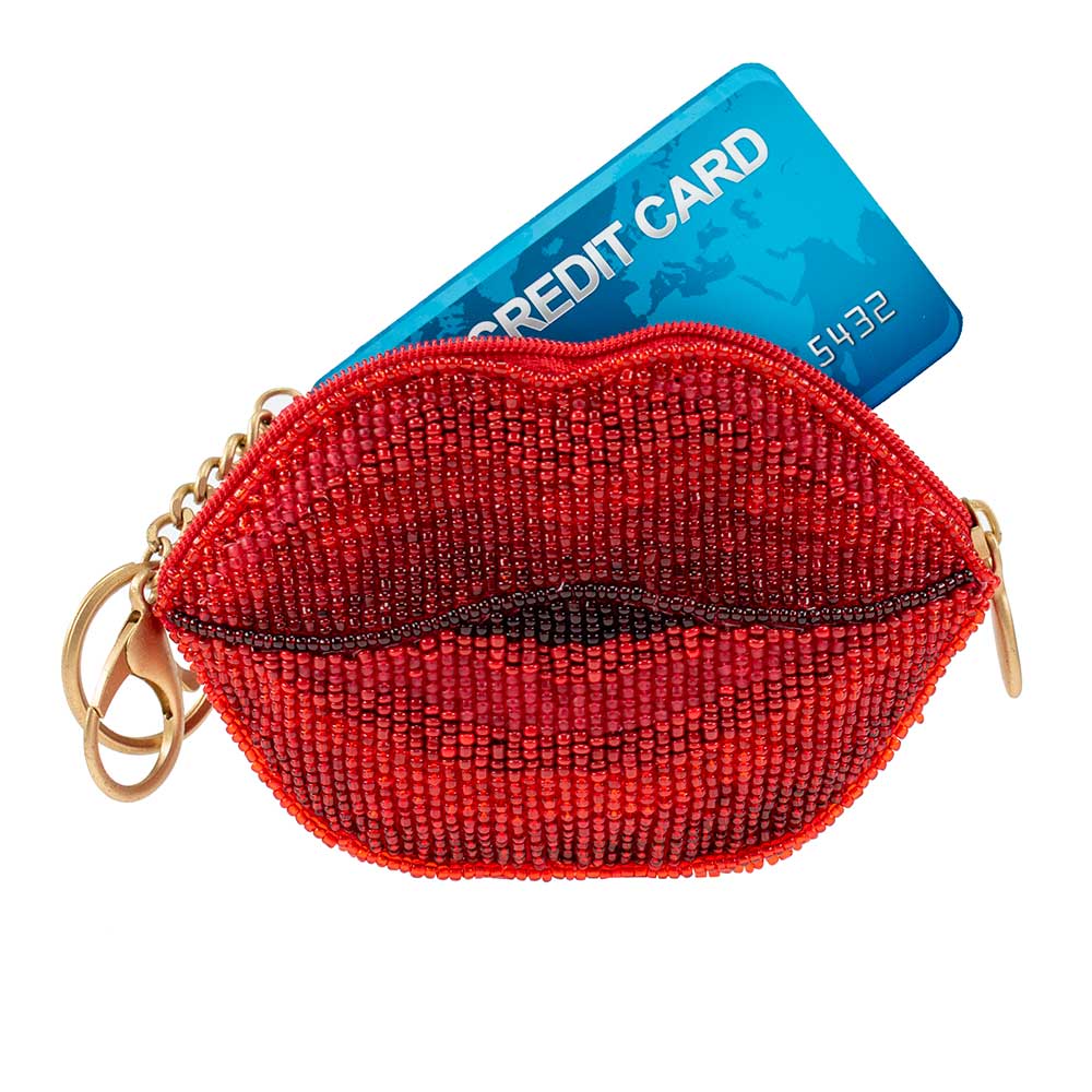 Mary Frances Accessories - Wholesale Coin Purse - Women's - XOXO Beaded Lips Coin Purse/Key Fob6