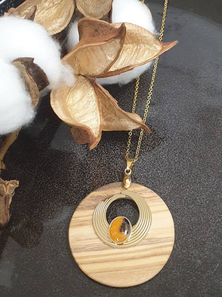 Orange spiral halsband för wholesale av L'Ecrin Vert