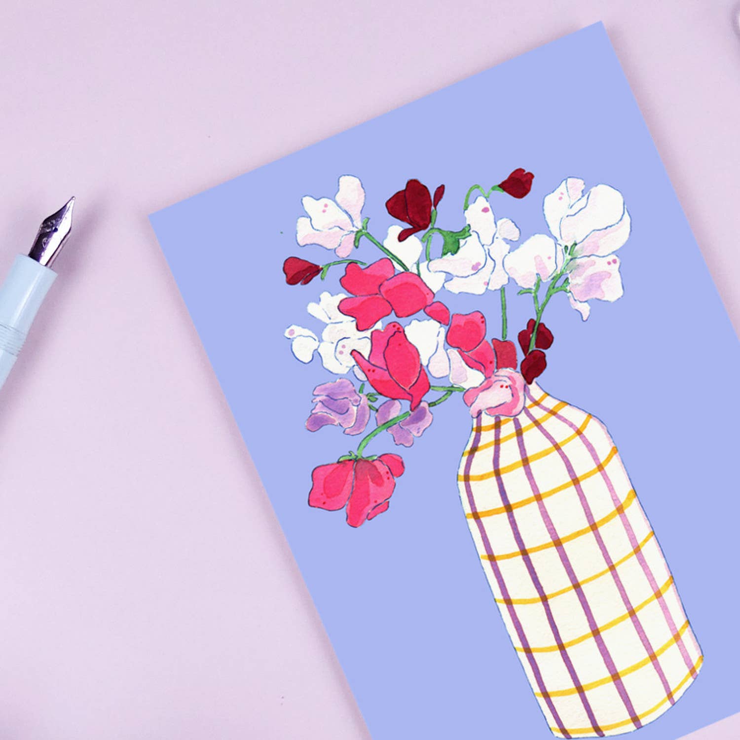 Wonder Of Today - Vendita all'ingrosso Cartoline - Cartolina mazzo di piselli odorosi viola2