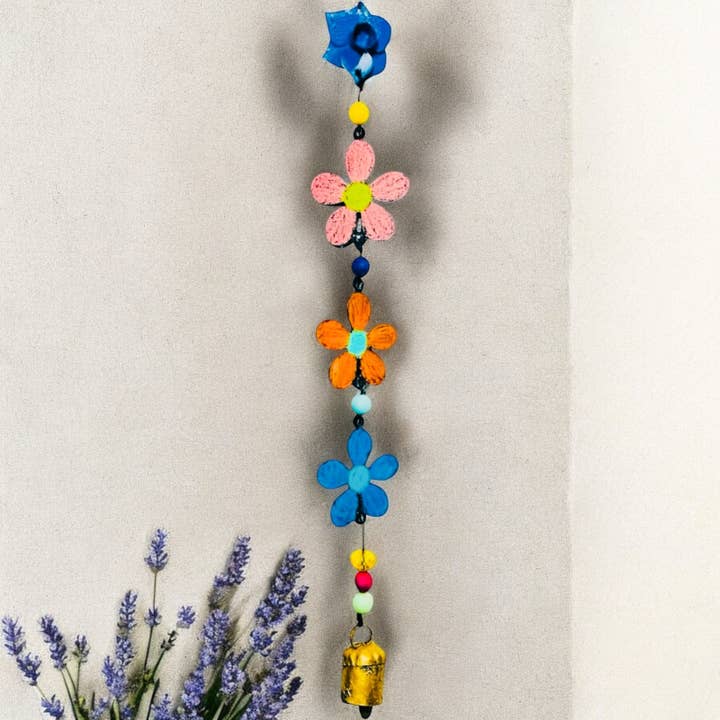 Whimsies - Wholesale Wind Chime - Metal Flower wind chime bell ornament gardener botanical USA4