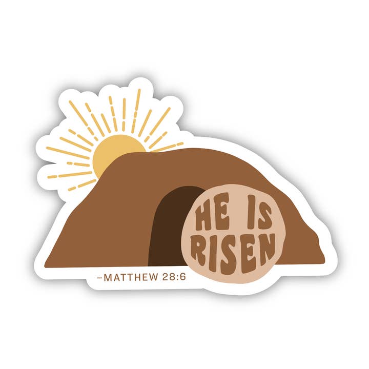He is Risen sticker, Empty Tomb Sticker, Easter Sticker for wholesale by JasmineTreeDesign
