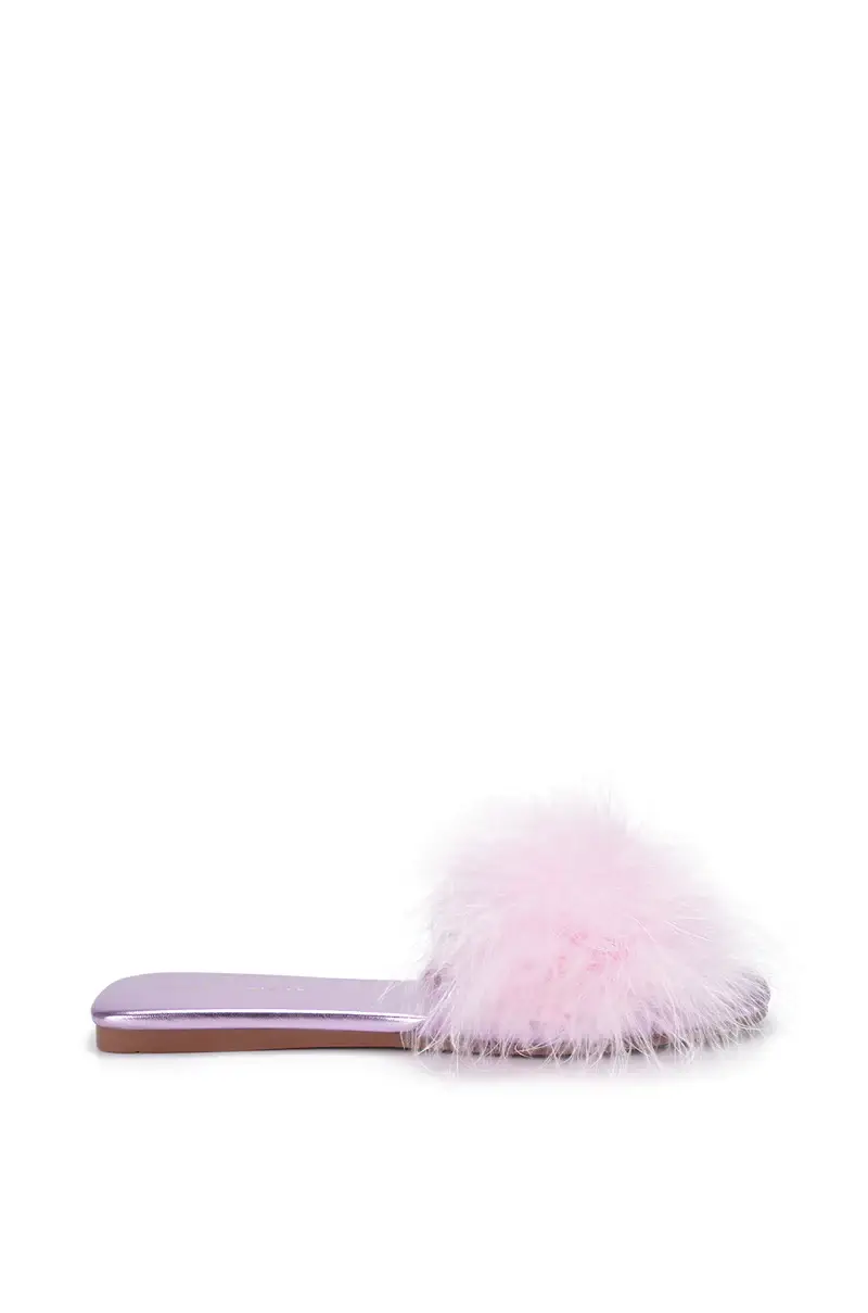 Women Round Toe Faux Fur Slides Fuzzy Fluffy Slippers Flat Sandals  Mongolian | eBay