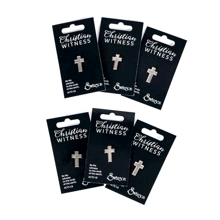 Swanson Christian Products - Vente Épinglettes/boutons - Épinglette Croix – Argent - 6 unités4