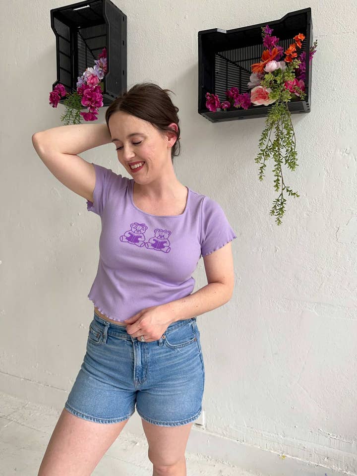 Next Chapter Boutique, LLC - Wholesale Screen Printed T-Shirt - Women's - Book Bears Ribbed Baby Tee2