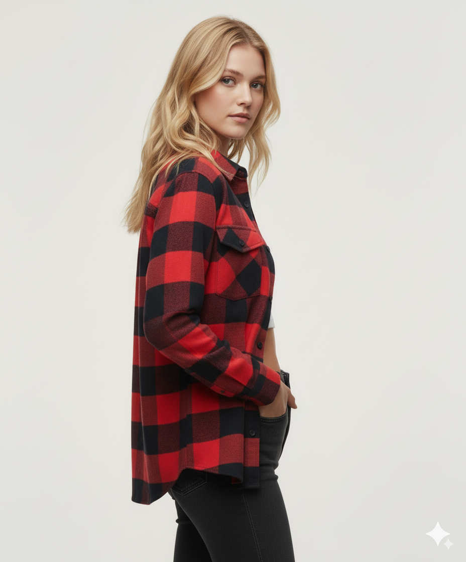 Flannel Long Sleeve Buffalo Plaid Shirt  for wholesale on Faire1