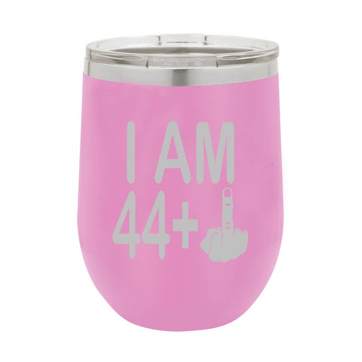Calm Down Caren - Wholesale Insulated Mug/Tumbler - I am 44 + Middle Finger Polar Wine Tumbler - 45th Birthday4