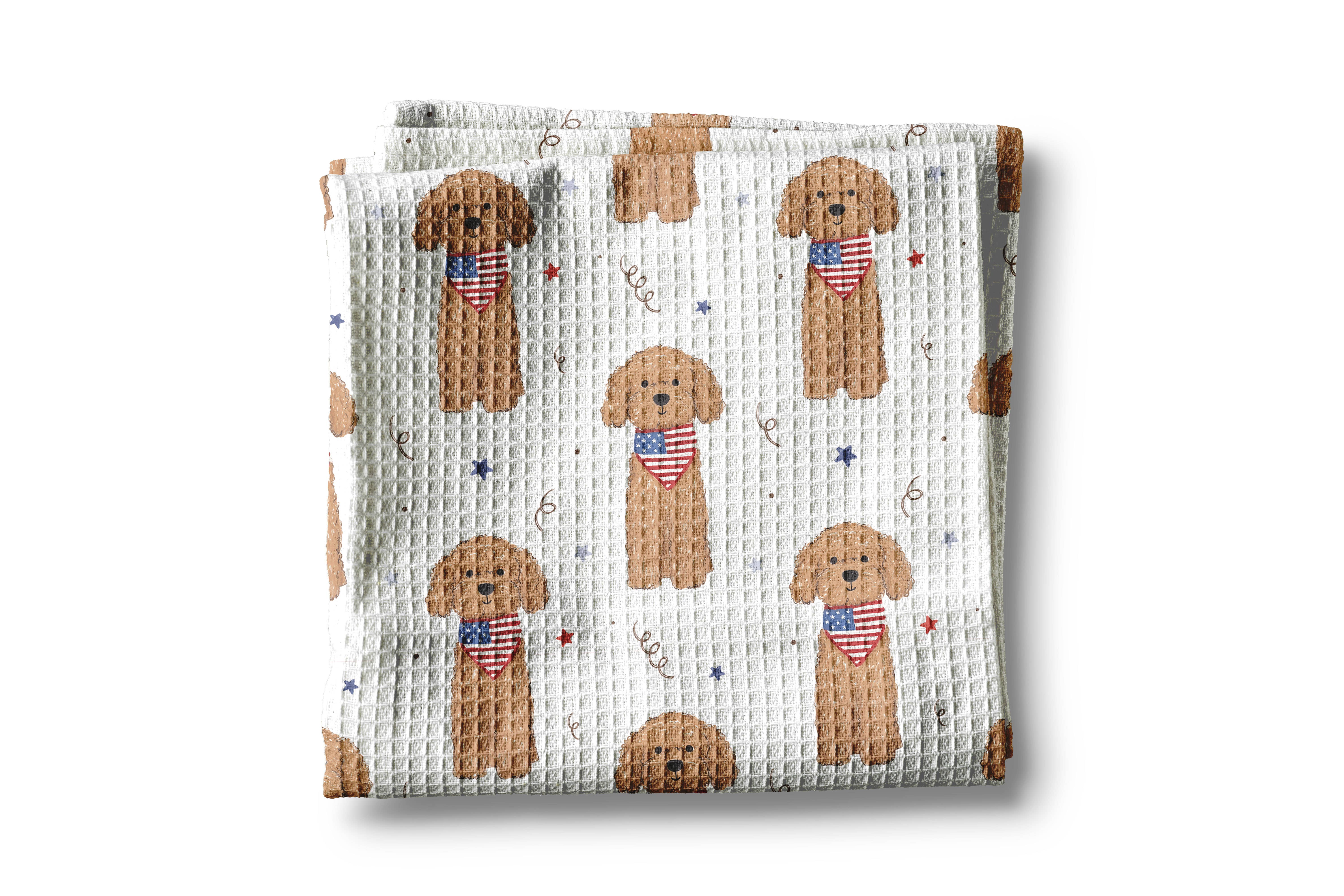 Canary Road - Wholesale Tea Towel - Dog Pet July 4 Patriotic Red White Blue Flag Kitchen Towel0