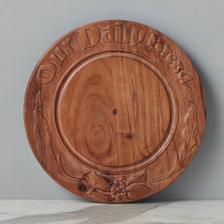 etúHOME - Wholesale Cutting Board - Vintage English Bread Board: Our Daily Bread, Medium, Natural0
