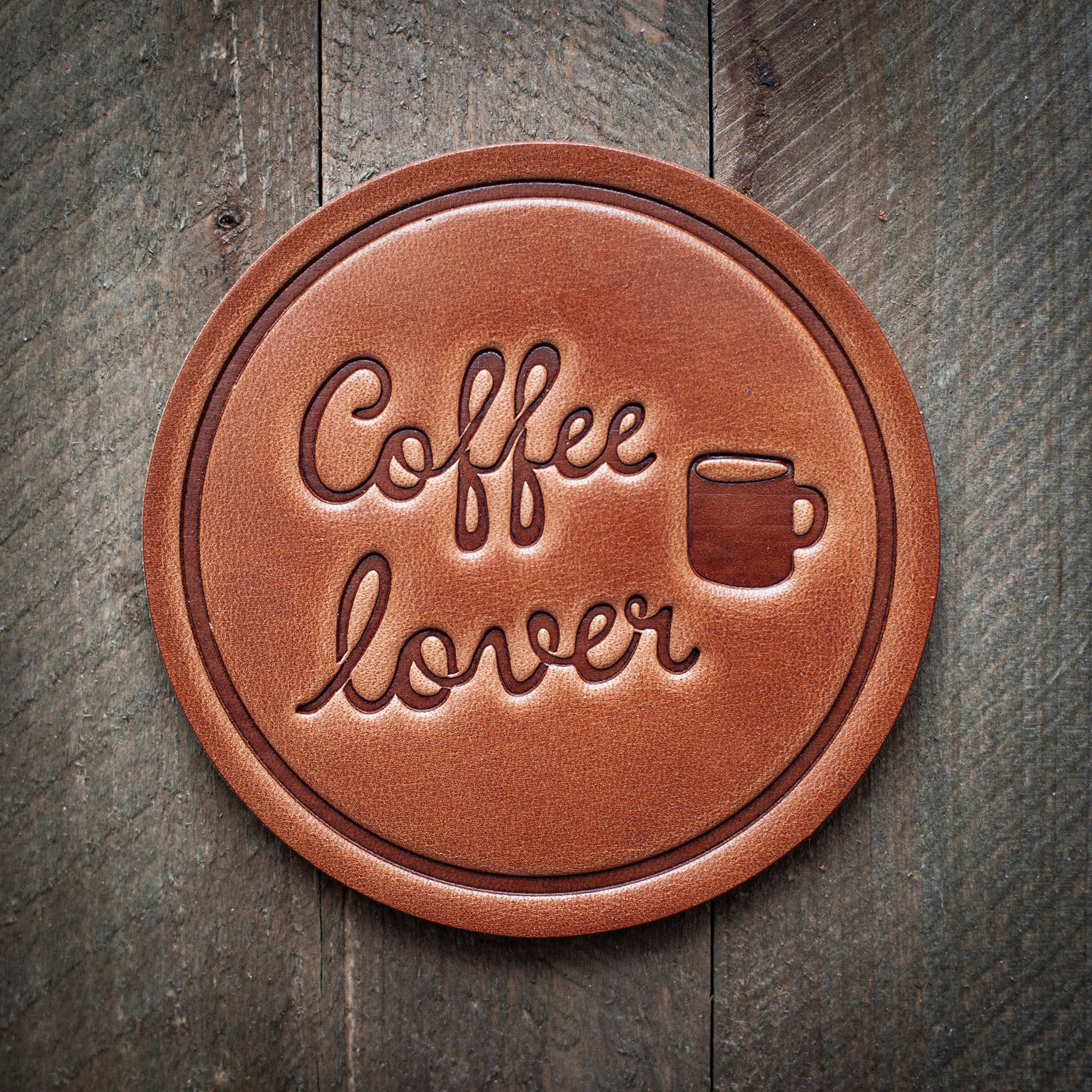 Sugarhouse Leather - Wholesale Coasters - Coffee Lover Leather Coaster