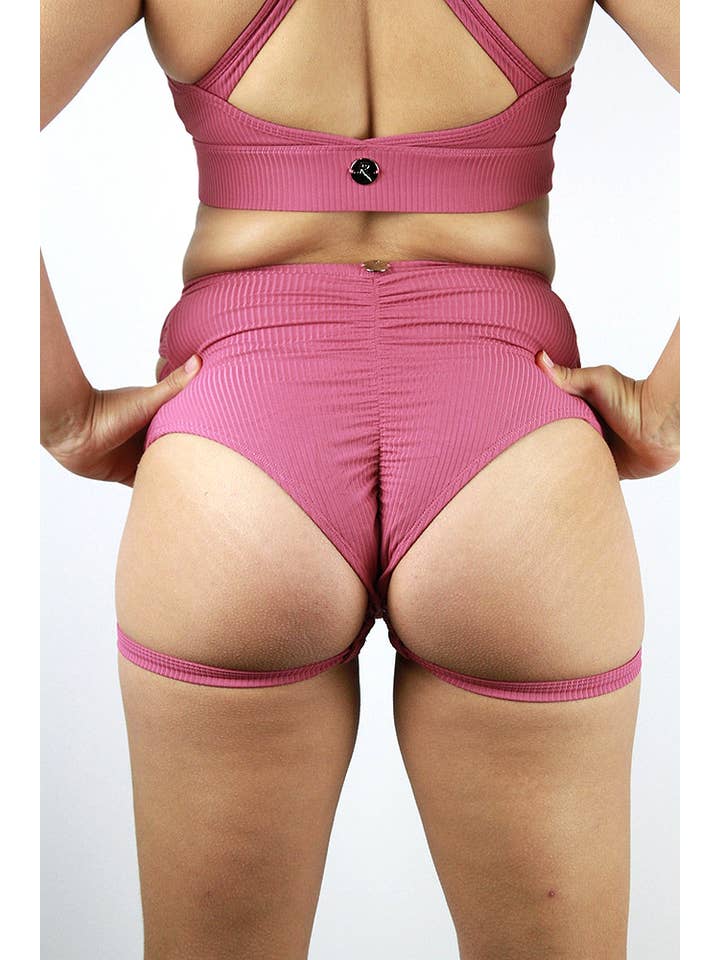 Sasha Mid Waist Garter Short - Dusty Pink for wholesale on Faire1