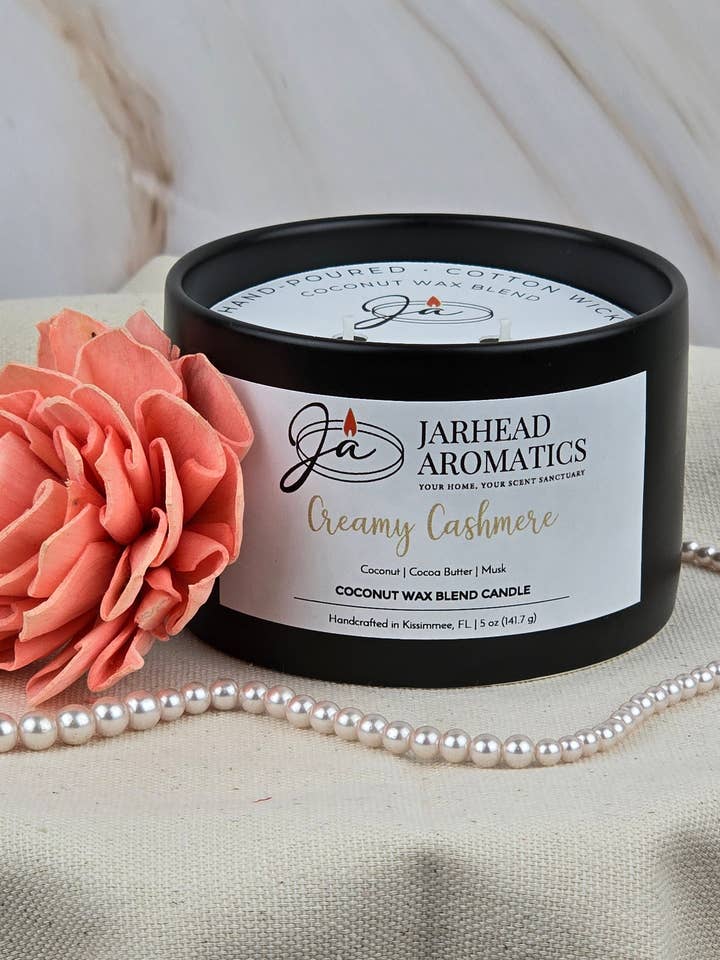 Creamy Cashmere - Coconut Wax Blend Candle - She Shed for wholesale by Jarhead Aromatics LLC