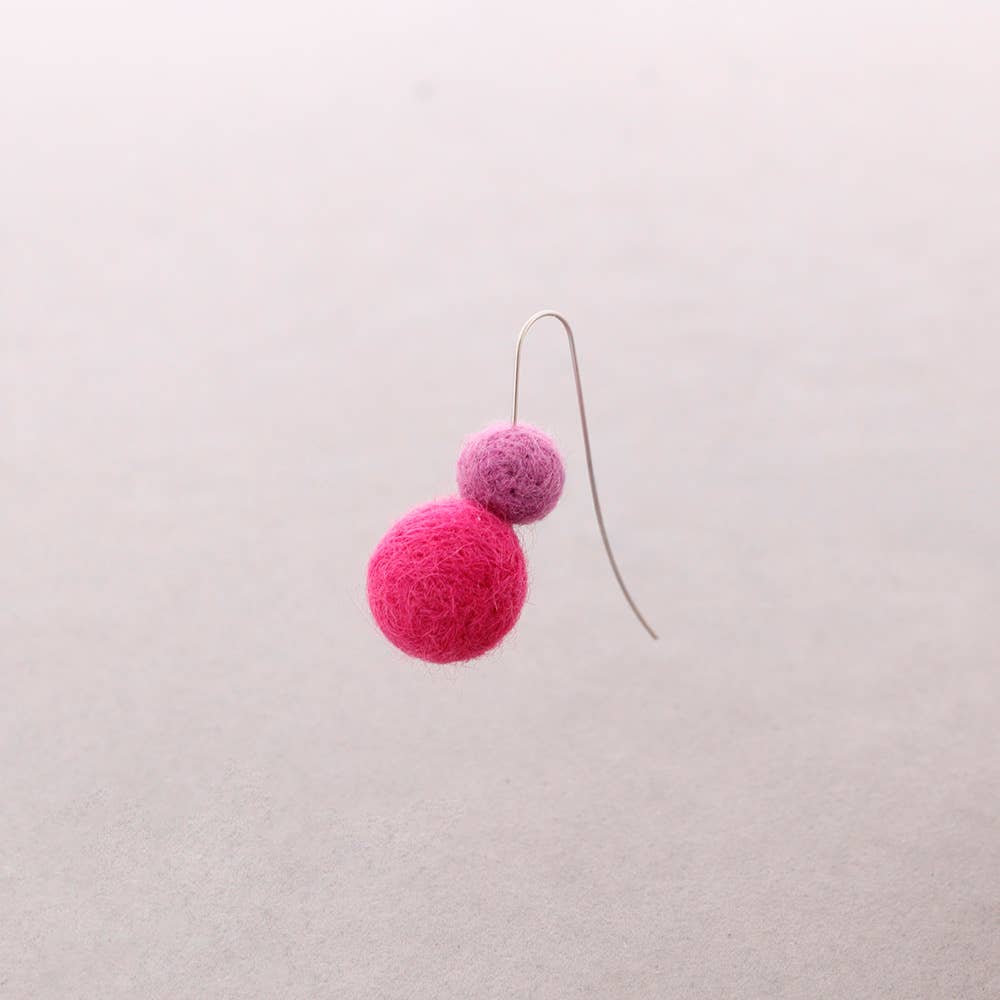 Sonata - Wholesale Snap Jewelry - Wool Ball Earrings5