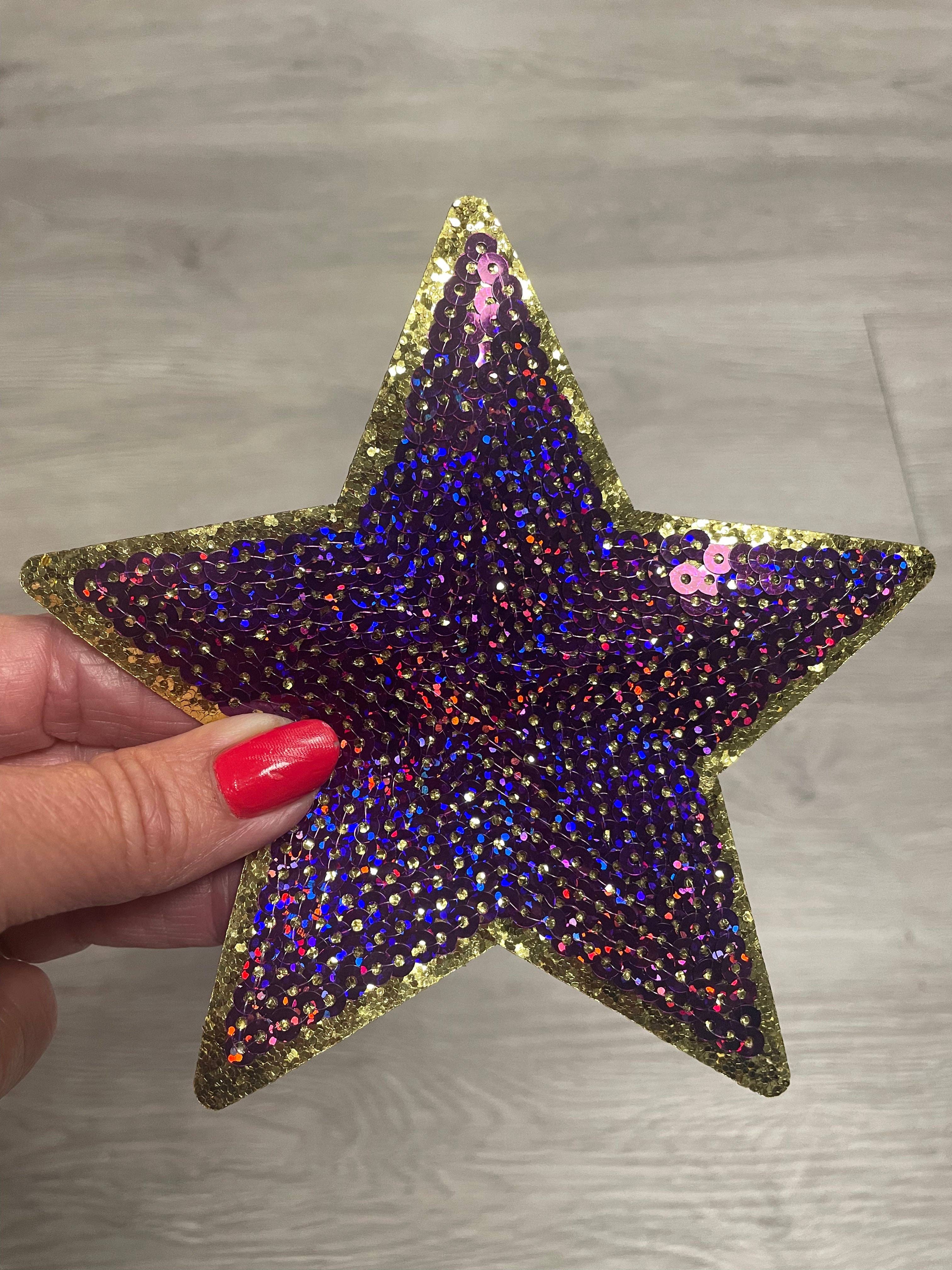 sequinandstiches - Wholesale Patch - Star Patch, Sequin Star Patch, Purple and Gold  5" Sequin Star Patch, Iron on Patch, DIY, Trucker Hat Patch, Preppy Patch Trendy Patch Patch, Sequin Star3