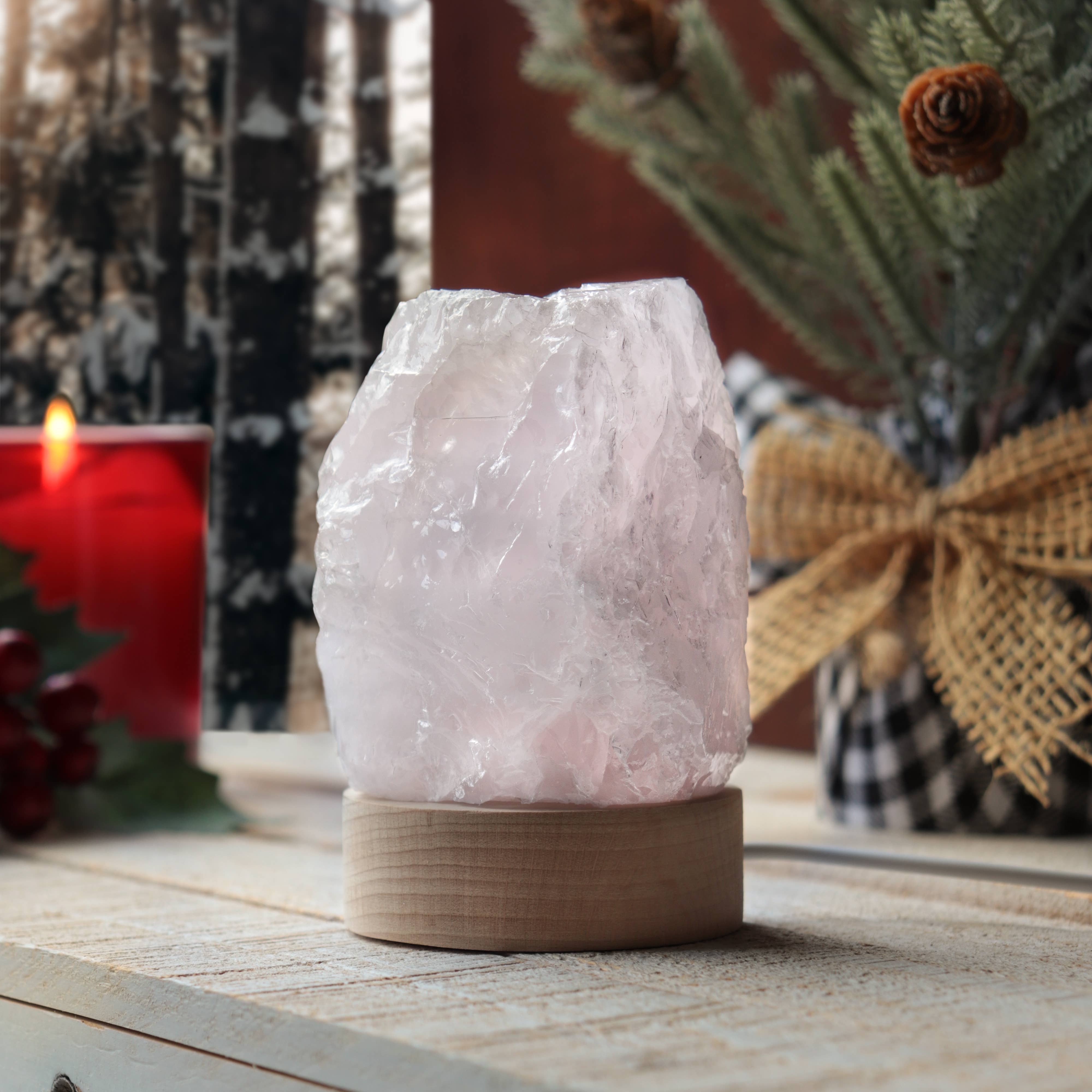 Natures Artifacts Inc - Wholesale Accent/Desk Lamp - Rose Quartz LED Lamp 5