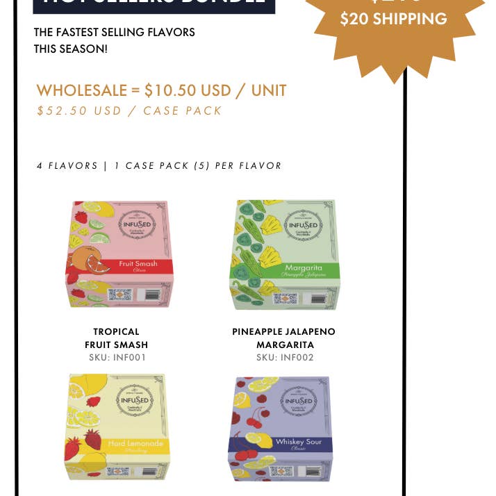 IK Hot Sellers Bundle - Cocktail Infusion Kit 4 Flavor Pack for wholesale by Spirits WIth Smoke