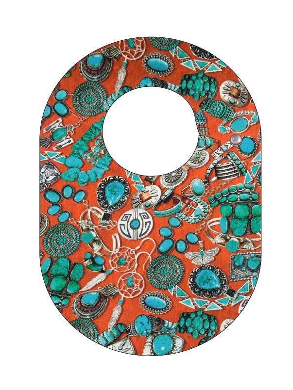 Ensemble bavoir et tétine Turquoise Jewelry pour la vente par Selvedge Dry Goods