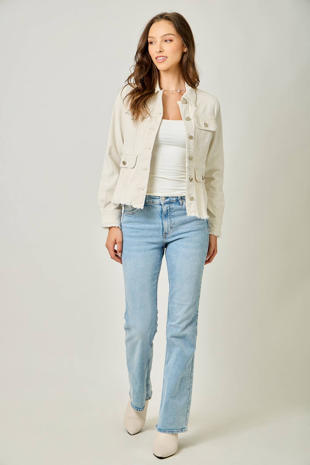 Mystree – wholesale Denim jacket – Women's – 61134 Washed Denim Peplum Jacket4