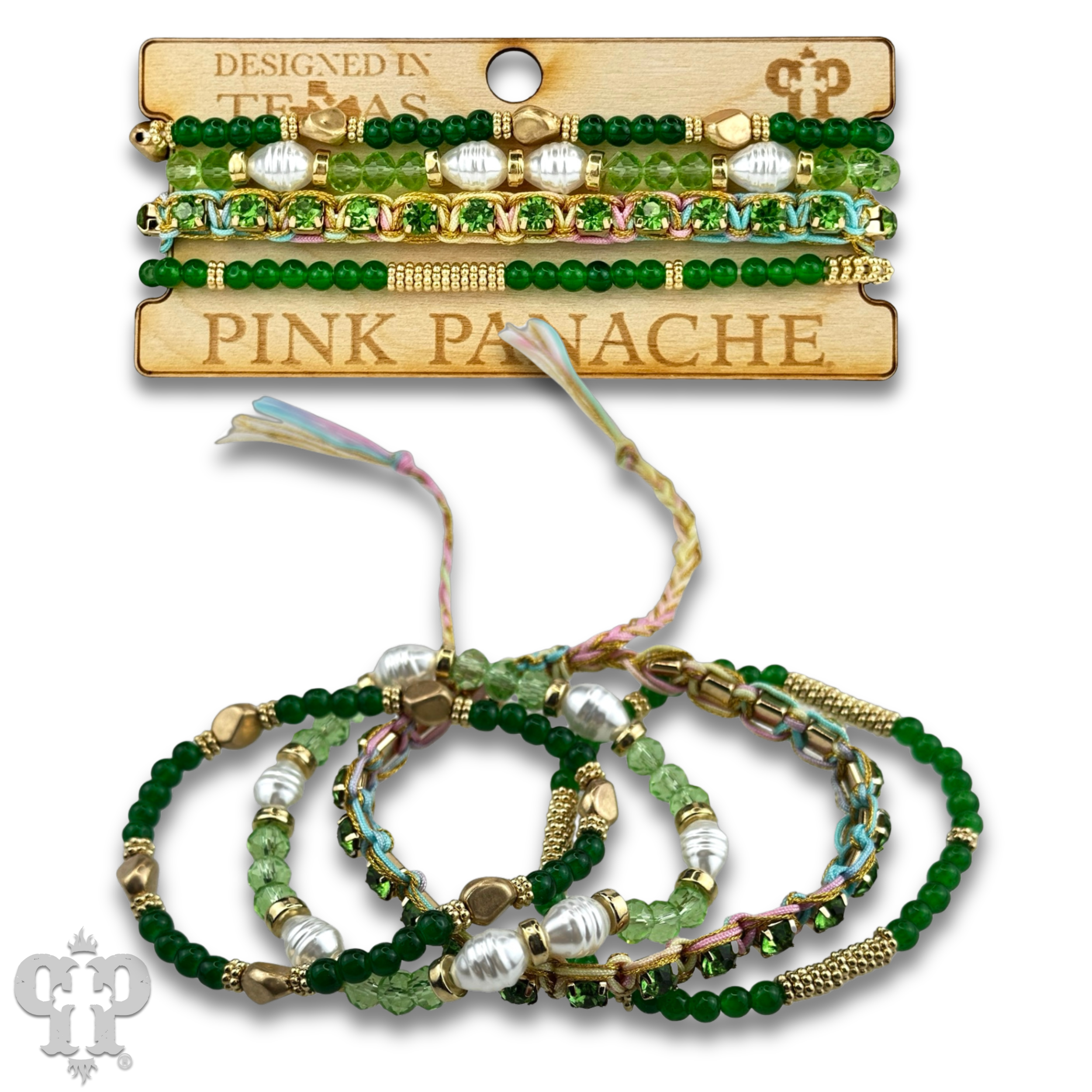 Pink Panache Brands - Wholesale Jewelry Set - Rhinestone slide and variety bead bracelet set, curvy fit1