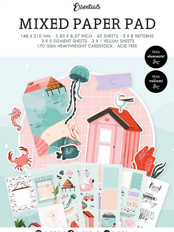 SL blandet papir Pad mønster papir Essentials 148x210x9mm 1 PC nr.14 for engroshandel hos Ecstasy Crafts Distributing