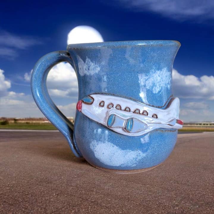 MudWorks Pottery - Wholesale Coffee Mug - Airplane Mug.Â