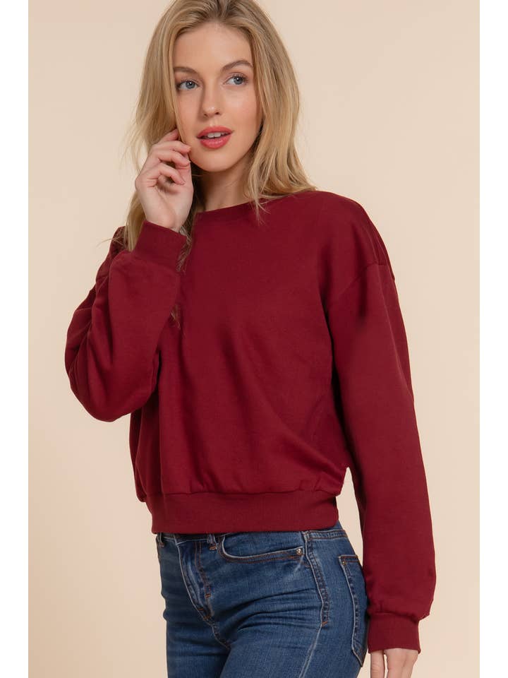 42POPS - Wholesale Sweatshirt - Women's - .....SI-24840 SLIM FIT LONG SLV ROUND NECK CROP SWEATSHIRT7