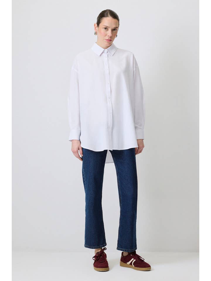 Beyaz RELAXED FIT POPLIN SHIRT for wholesale on Faire1