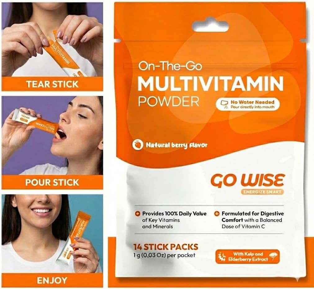 Go Wise - Wholesale Oral Supplement/Vitamin - On The Go Multivitamin Powder Stick Packs- No Water Needed2