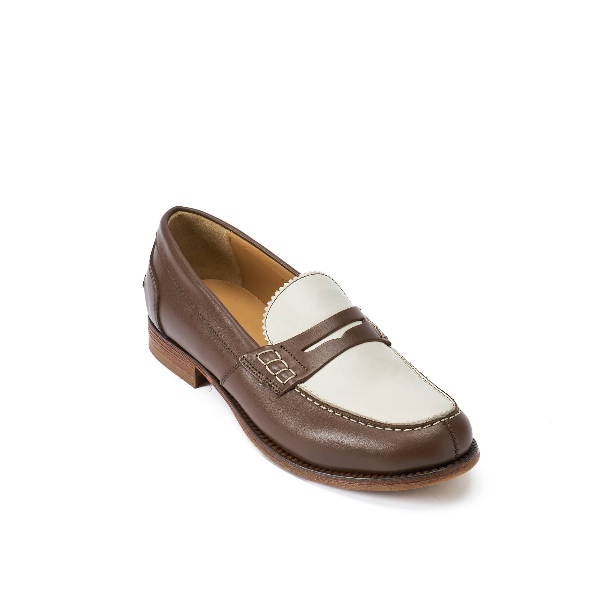 British Passport - Wholesale Loafers - Women's - Brown & White Loafer - Art.BP18471