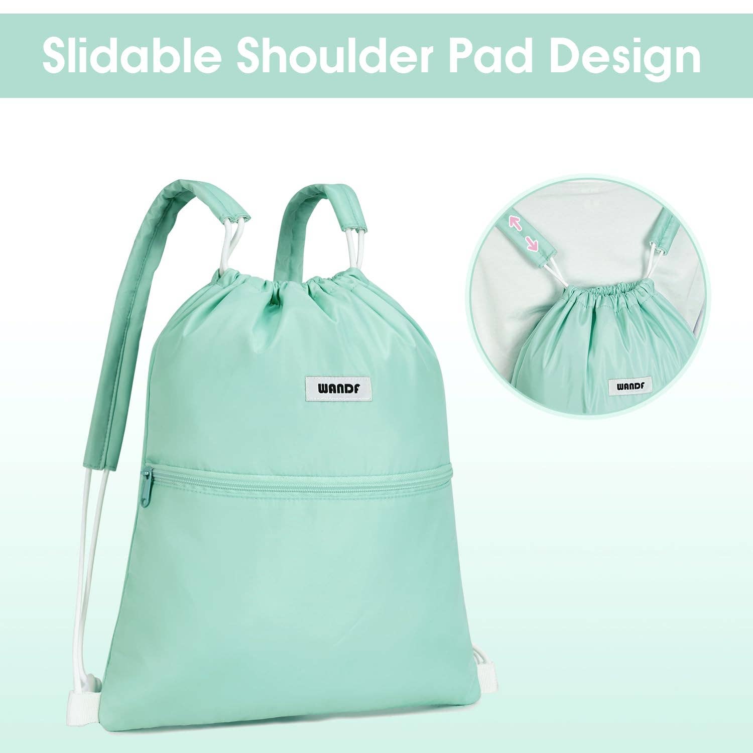 wandf - Wholesale Tas met trekkoord - Uniseks - Sportieve rugzak met trekkoord en dubbele schouderpads69