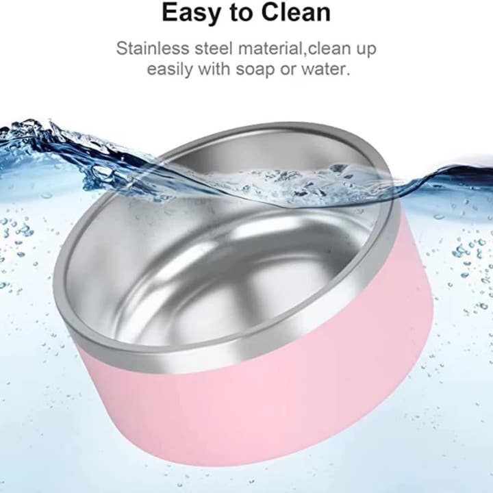 Glow Pups – Großhandel Futternapf – Katze/Hund – Hundenapf aus Edelstahl, hellrosa, 32 Unzen und 64 Unzen3