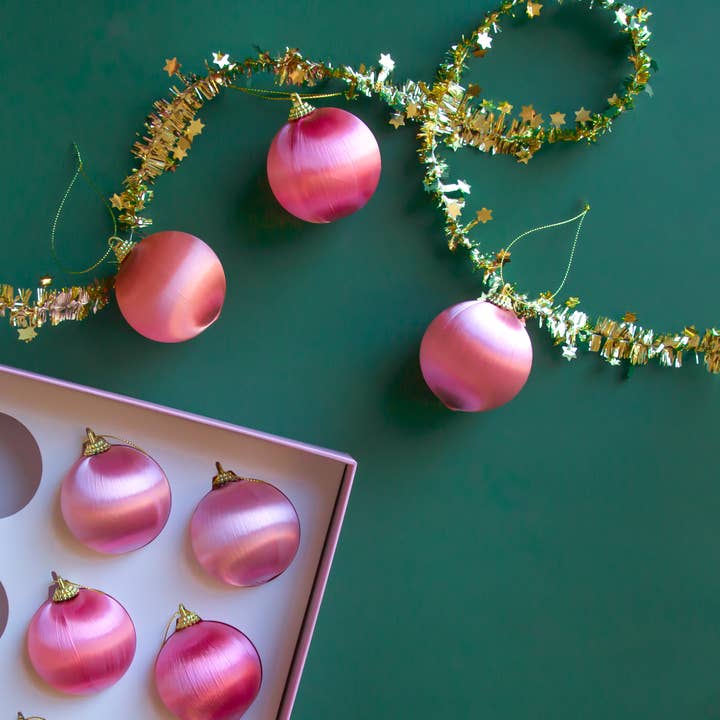 Sunshine Studios - Wholesale Ornament Set - Retro Satin Ornaments | Set of 91