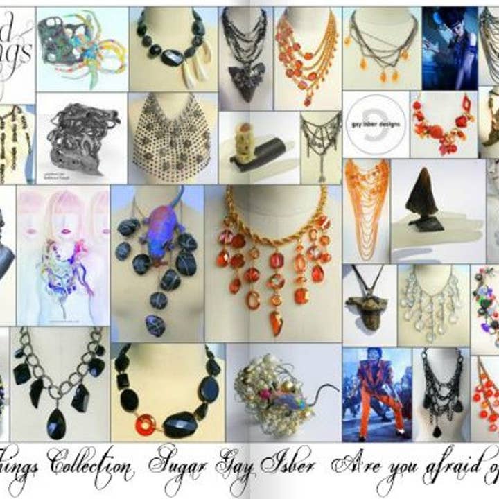 Gay Isber Designs - Wholesale Pendant/Charm Necklace - Spooky Skull Necklace Handmade Halloween Jewelry by Sugar Gay Isber – One-of-a-Kind, Ready to Ship! 22 inch black chain Unisex9