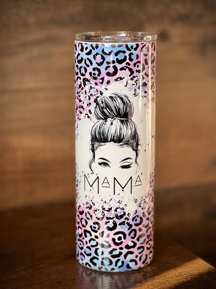Mama Leopard - 20oz Skinny Tumbler for wholesale by Style + Grace Wholesale