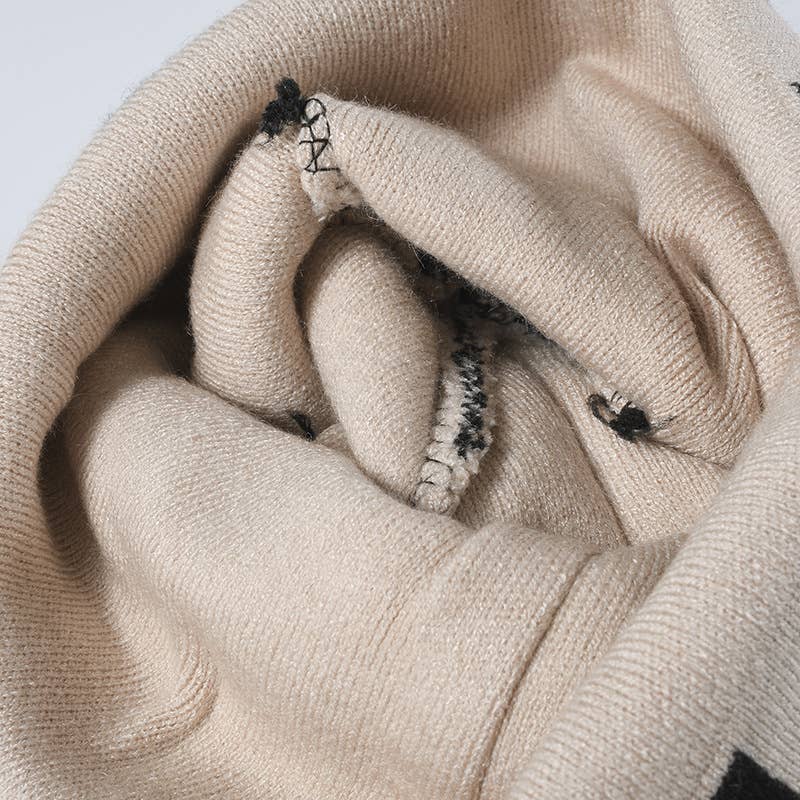 MKS America - Wholesale Beanie - Women's - Stylish Checkerboard Plaid Knit Hat9