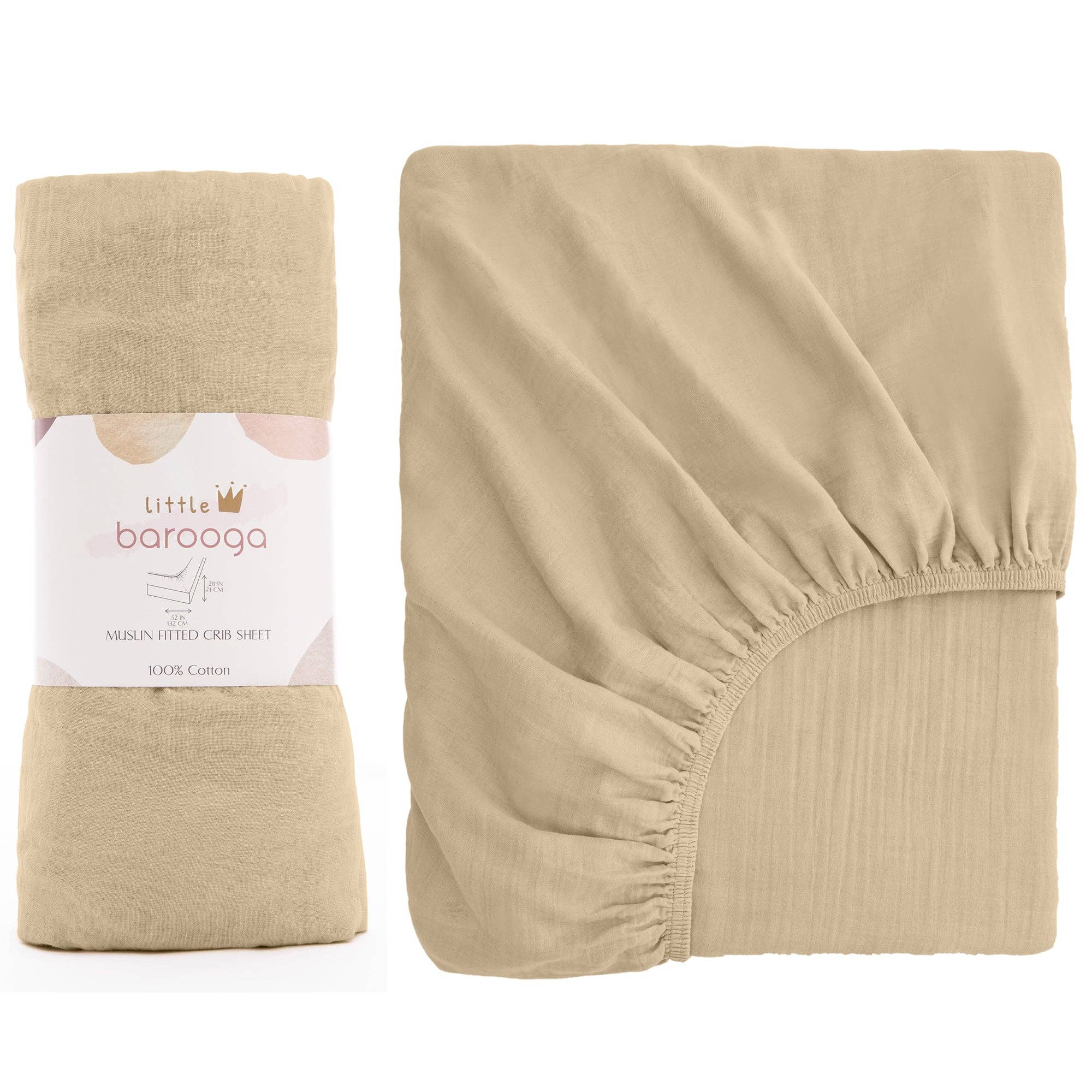 Barooga - Wholesale Cot/Crib Sheets - Muslin Crib Sheets for Boys and Girls, 28"x 52" + 9"12