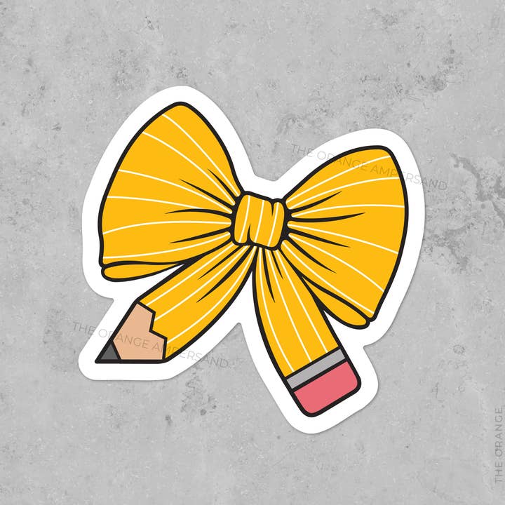 The Orange Ampersand – Engroshandel Klistermærke – Tilbage til skolen Coquette Pencil Bow Sticker2