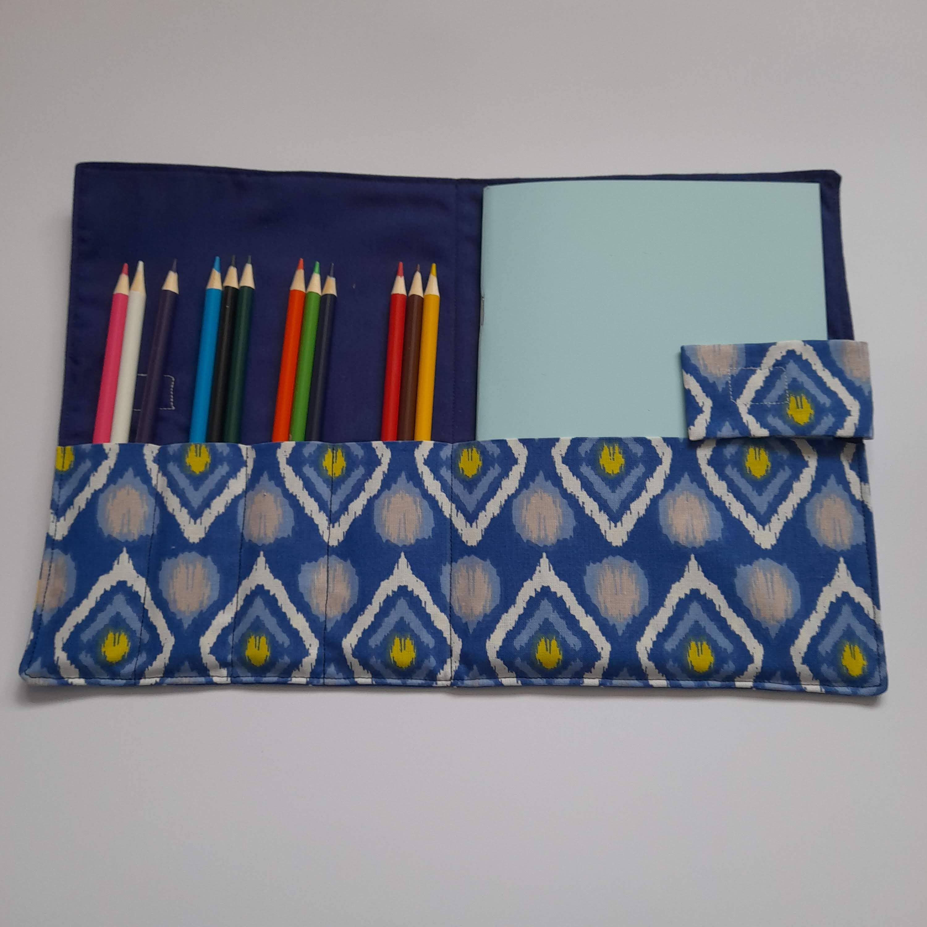 Handmade at Hazelwood - Wholesale Sketchbook/Sketchpad - Travel Art Folder with A5 sketchbook & 12 colouring pencils4