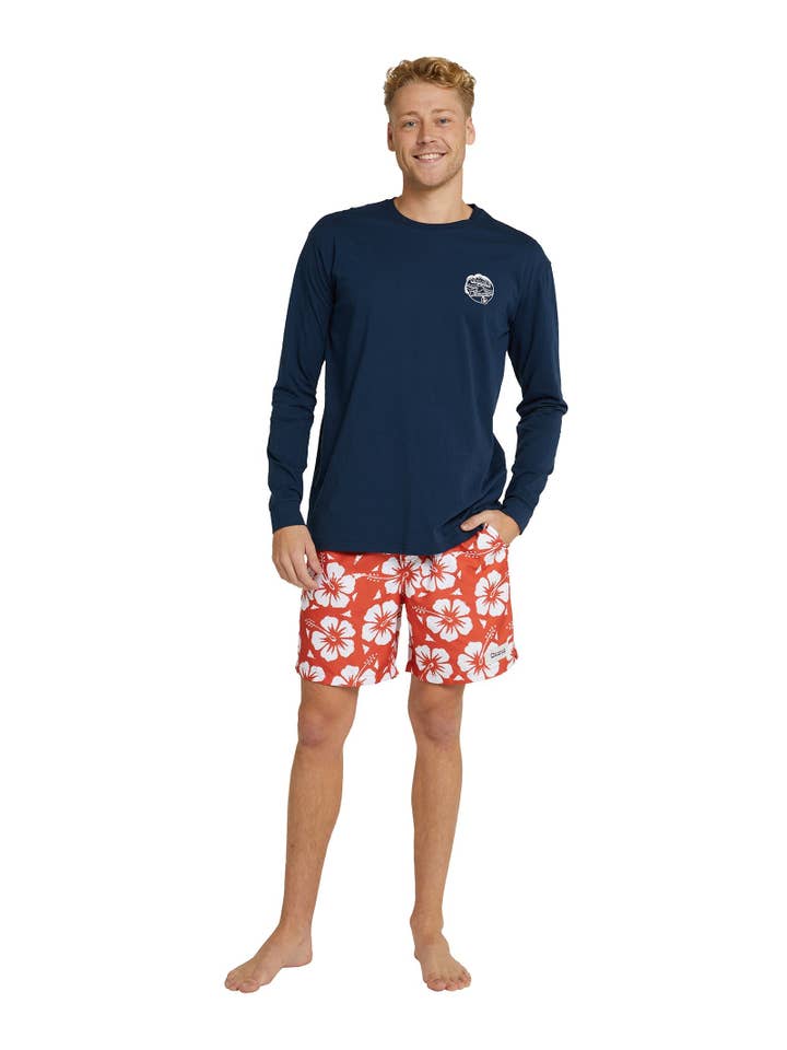 Okanui - Wholesale Screen printed t-shirt – Men′s - Mens - Long Sleeve T's - Ferris - Navy1