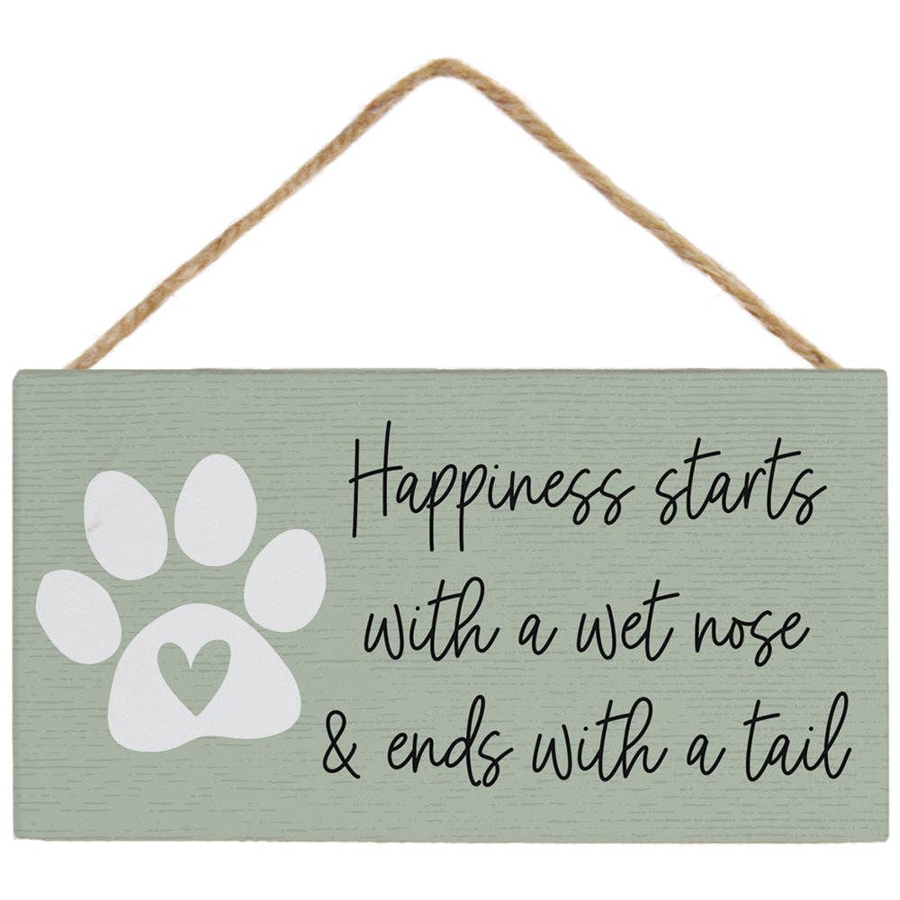 Sincere Surroundings - Wholesale Wall Sign - Happiness Wet Nose - Petite Hanging Accents0