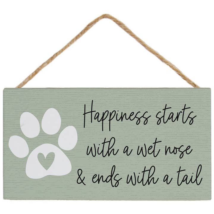 Sincere Surroundings - Wholesale Wall Sign - Happiness Wet Nose - Petite Hanging Accents