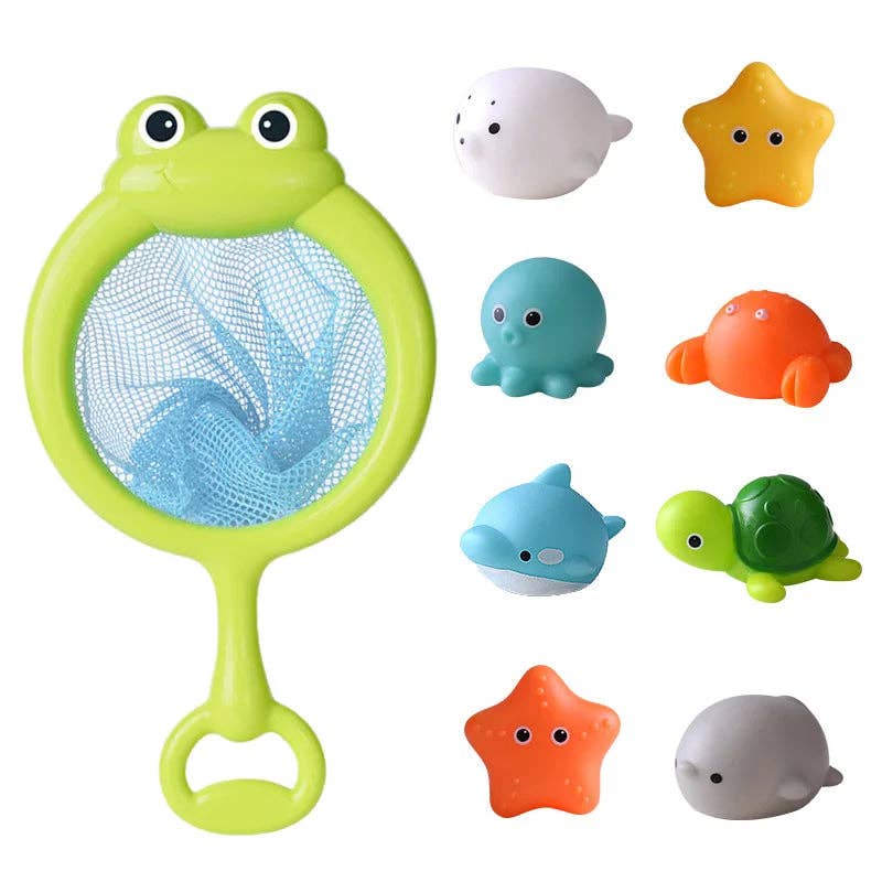 RocketBaby - Wholesale Toy Set - Kids - Set of luminous pieces for bathroom toys net and animals4