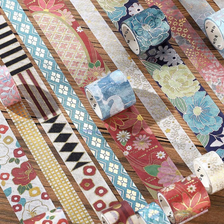 「FUNJI」In Japan - Wholesale Washi tape - Japanese Foil Washi Tape Set - Kimono Harmony Pattern9